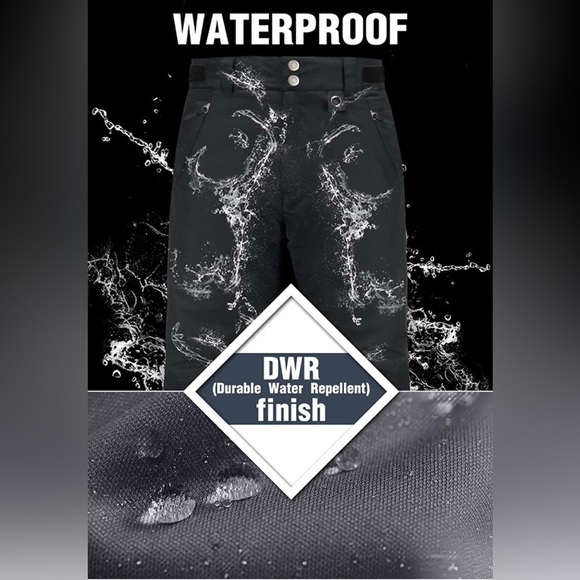 GEMYSE Men's Insulated Waterproof Ski Snow Pants Winter Windproof Pants - L - Picture 15 of 16